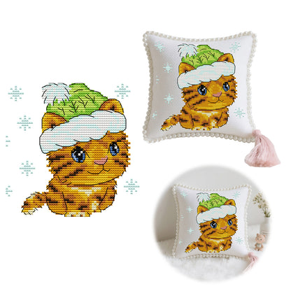 14CT Needle Insert Bag 2 Strands Printed Knitting Threads Pin Pouch with Tassel