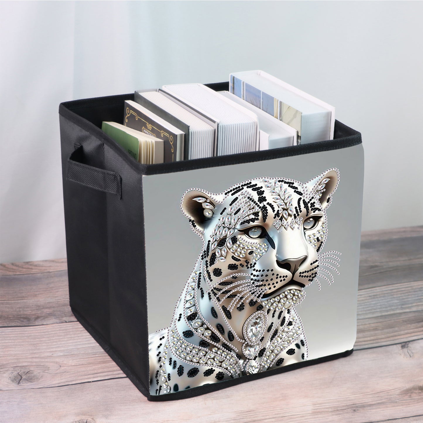 Foldable Diamond Painting Storage Bin Leopard Storage Box Diamond Painting Kit