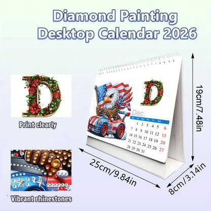 2026 Calendar Diamond Painting Kit Independence Day Diamond Art Desk Calendar