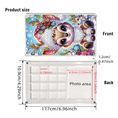 2pcs DIY 5D Diamond Painting Acrylic Jewelry Box Kit for Gift (Christmas Animal)