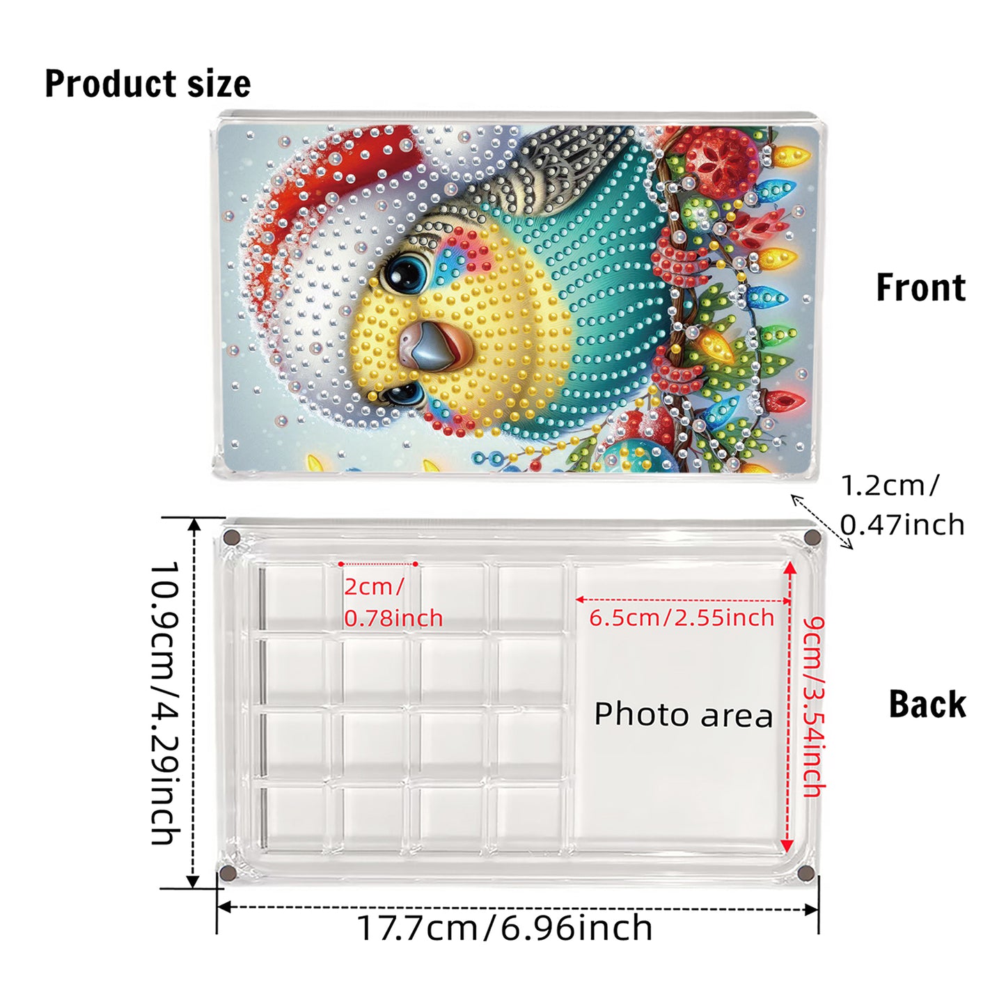 2pcs DIY 5D Diamond Painting Acrylic Jewelry Box Kit for Gift (Christmas Animal)