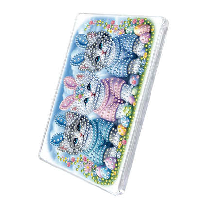 2pcs DIY 5D Diamond Painting Acrylic Jewelry Box Kit Gift for Adults (Cat)