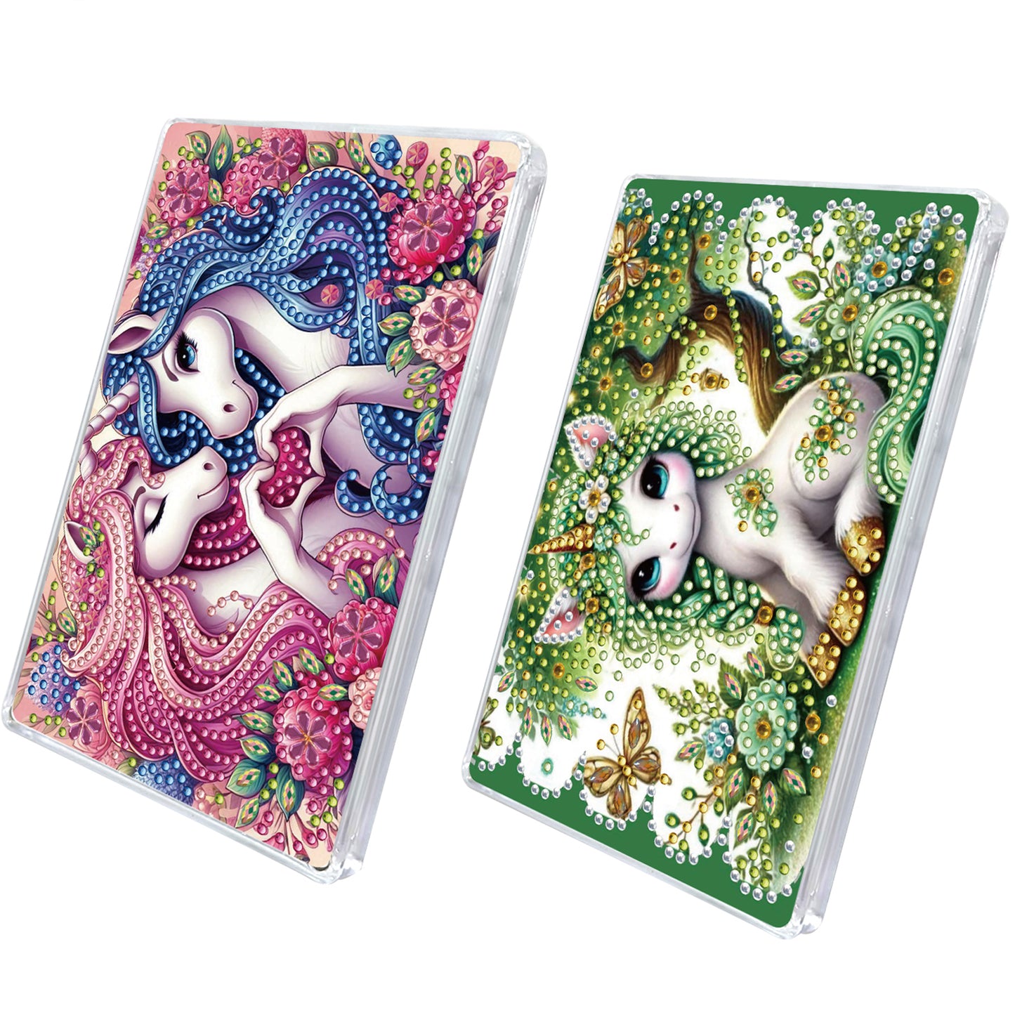 2pcs DIY 5D Diamond Painting Acrylic Jewelry Box Kit Gift for Adults (Horse B)