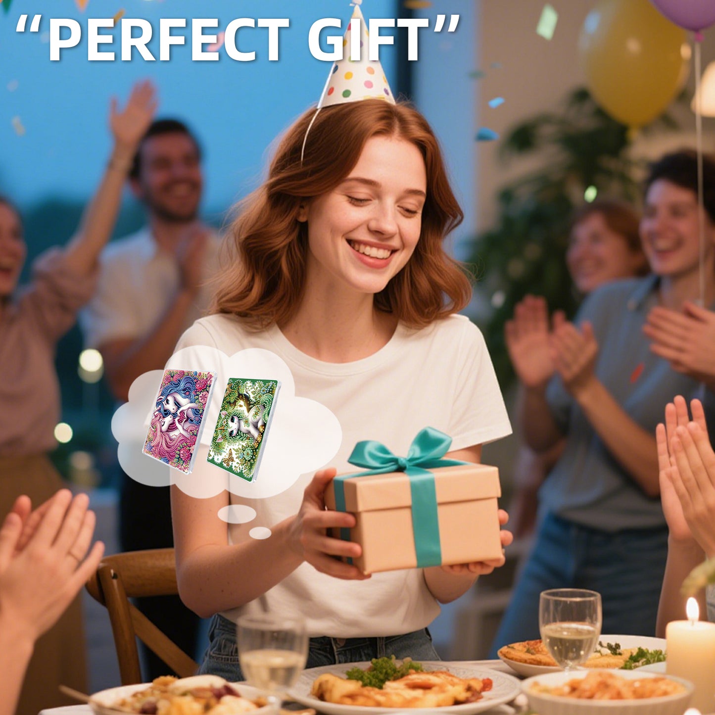 2pcs DIY 5D Diamond Painting Acrylic Jewelry Box Kit Gift for Adults (Horse B)