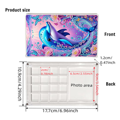 2pcs DIY 5D Diamond Painting Acrylic Jewelry Box Kit Gift for Adults (Whale)