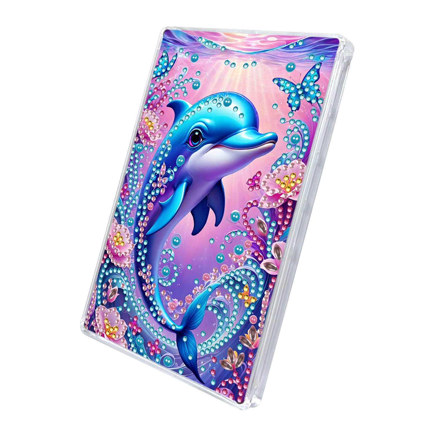 2pcs DIY 5D Diamond Painting Acrylic Jewelry Box Kit Gift for Adults (Whale)
