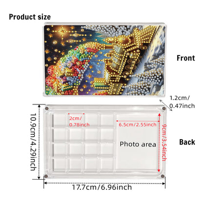 2pcs DIY 5D Diamond Painting Acrylic Jewelry Box Kit Gift for Adults (Train)