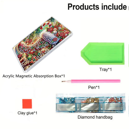 2pcs DIY 5D Diamond Painting Acrylic Jewelry Box Kit Gift for Adults (Tree Sock)