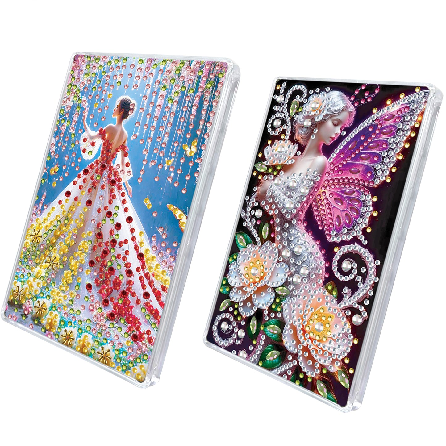 2pcs DIY 5D Diamond Painting Acrylic Jewelry Box Kit Gift for Adults (Girls)