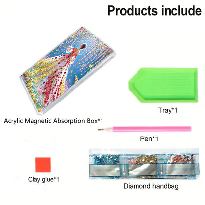 2pcs DIY 5D Diamond Painting Acrylic Jewelry Box Kit Gift for Adults (Girls)