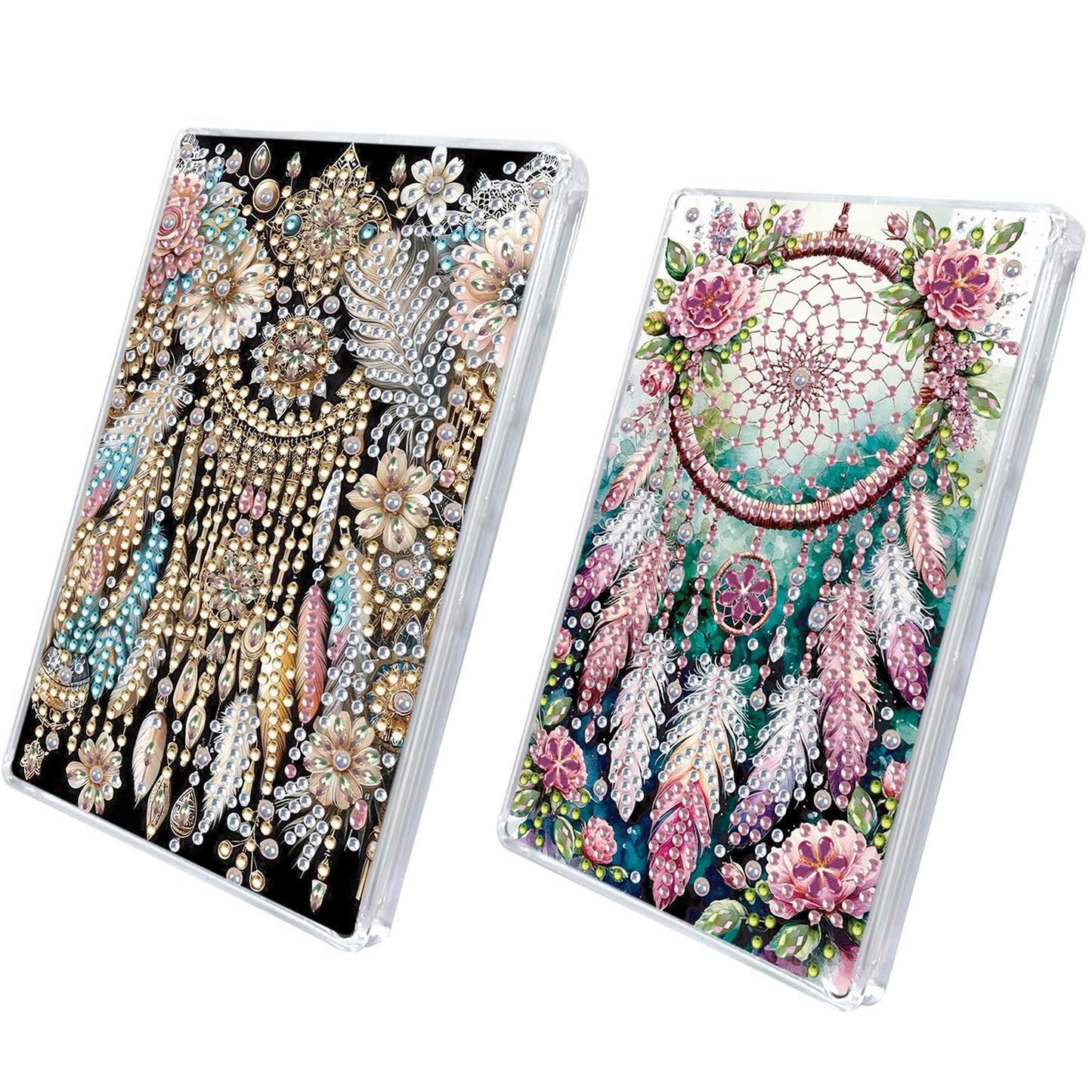 2pcs DIY 5D Diamond Painting Acrylic Jewelry Box Kit Gift for Adult (Dreamcatch)