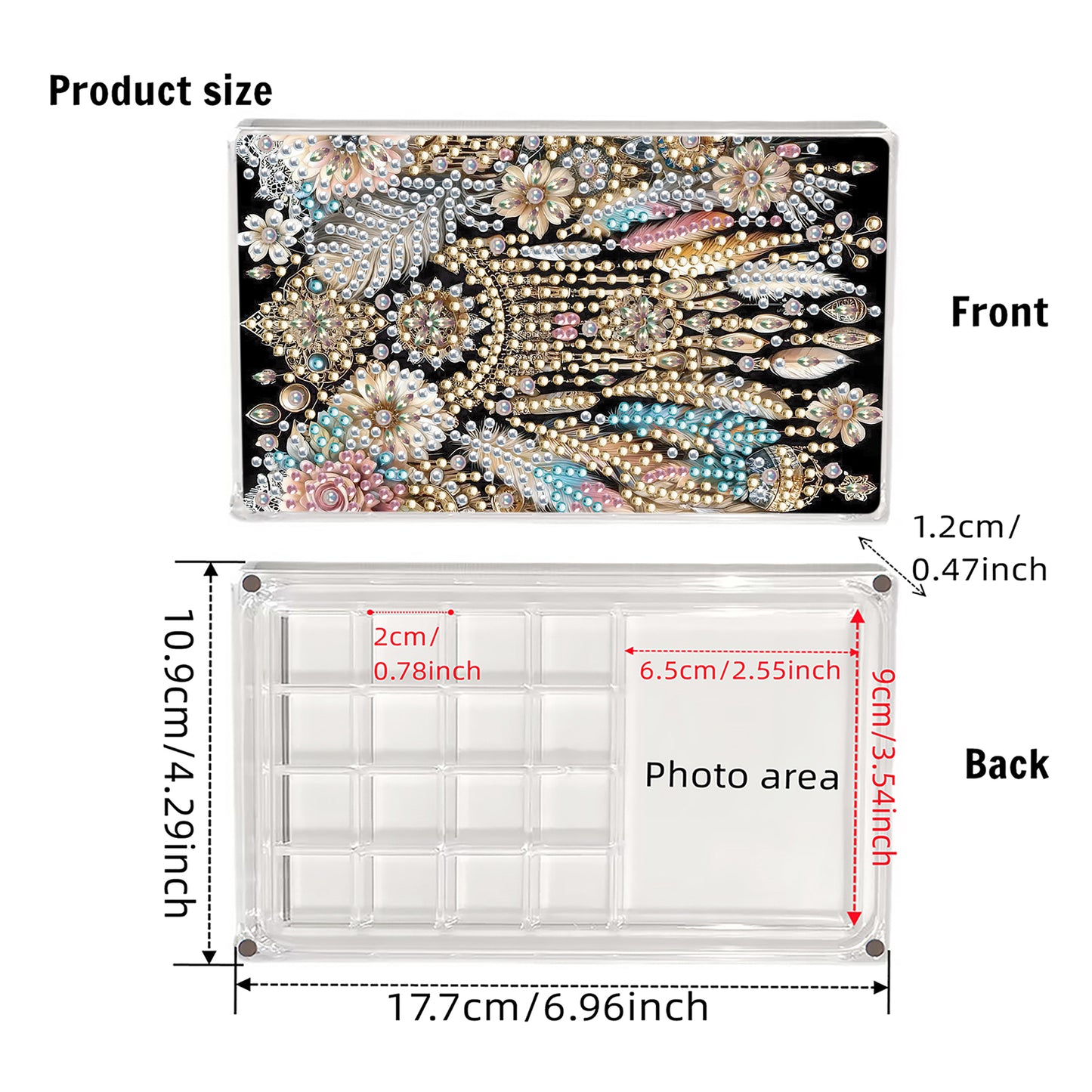 2pcs DIY 5D Diamond Painting Acrylic Jewelry Box Kit Gift for Adult (Dreamcatch)