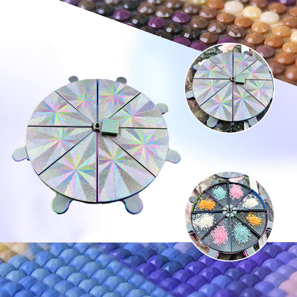 Diamond Painting Tray 8 Grids Drill Plate Octagonal Spiral Bottom Plate (Silver)