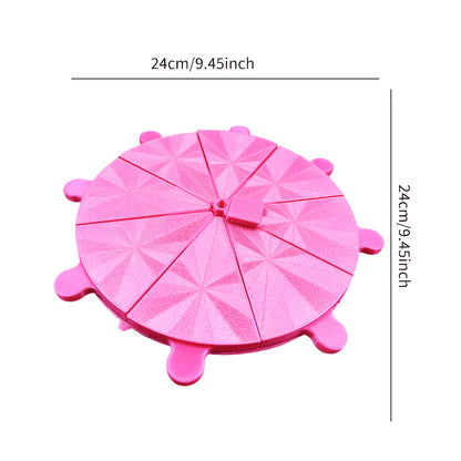 Diamond Painting Tray 8 Grids Drill Plate Octagonal Spiral Bottom Plate (Red)