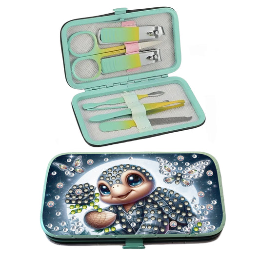 Turtle Theme Diamond Painting Nail Art Bag Set Includes 7 Professional Tools