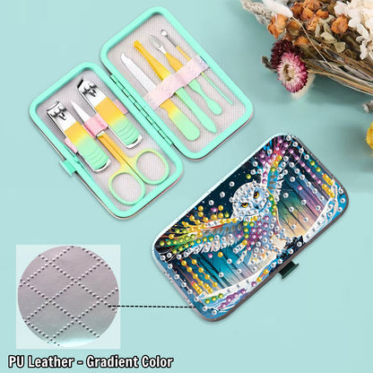 Owl Theme Diamond Painting Nail Art Bag Set Includes 7 Professional Tools