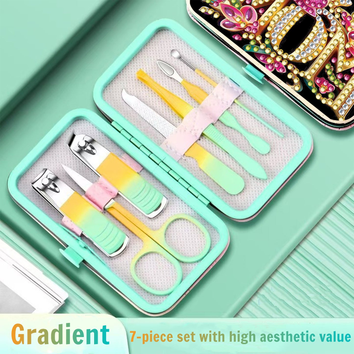Mom Theme Diamond Painting Nail Art Bag Set Includes 7 Professional Tools
