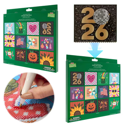 2026 Diamond Art Painting Calendar DIY Wall Calendar 12-Month Flip Wall Calendar