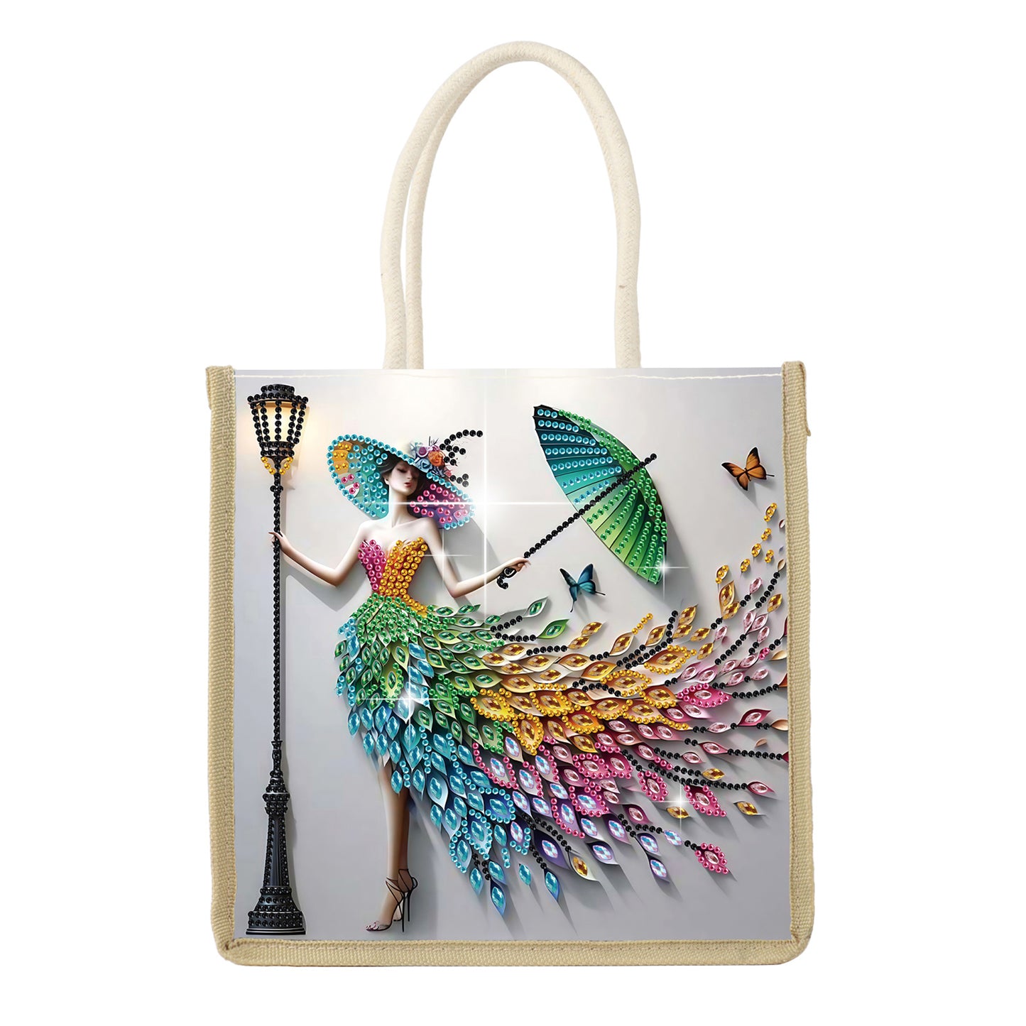 Diamond Painting Shopping Bag Diamond Tote Handbag Partial Drill (Woman)