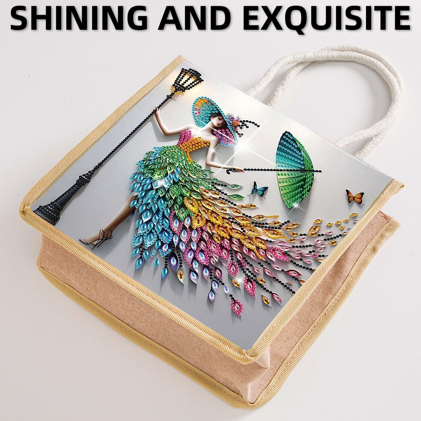 Diamond Painting Shopping Bag Diamond Tote Handbag Partial Drill (Woman)