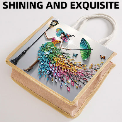 Diamond Painting Shopping Bag Diamond Tote Handbag Partial Drill (Woman)