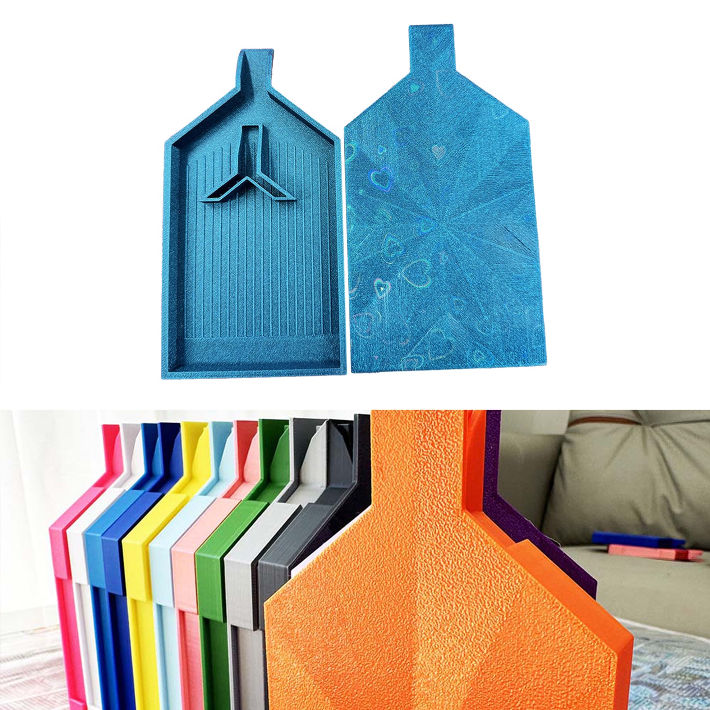 2pcs Diamond Painting Tray Y-Shaped Bead Storage Sorting Plate (Flash Blue)