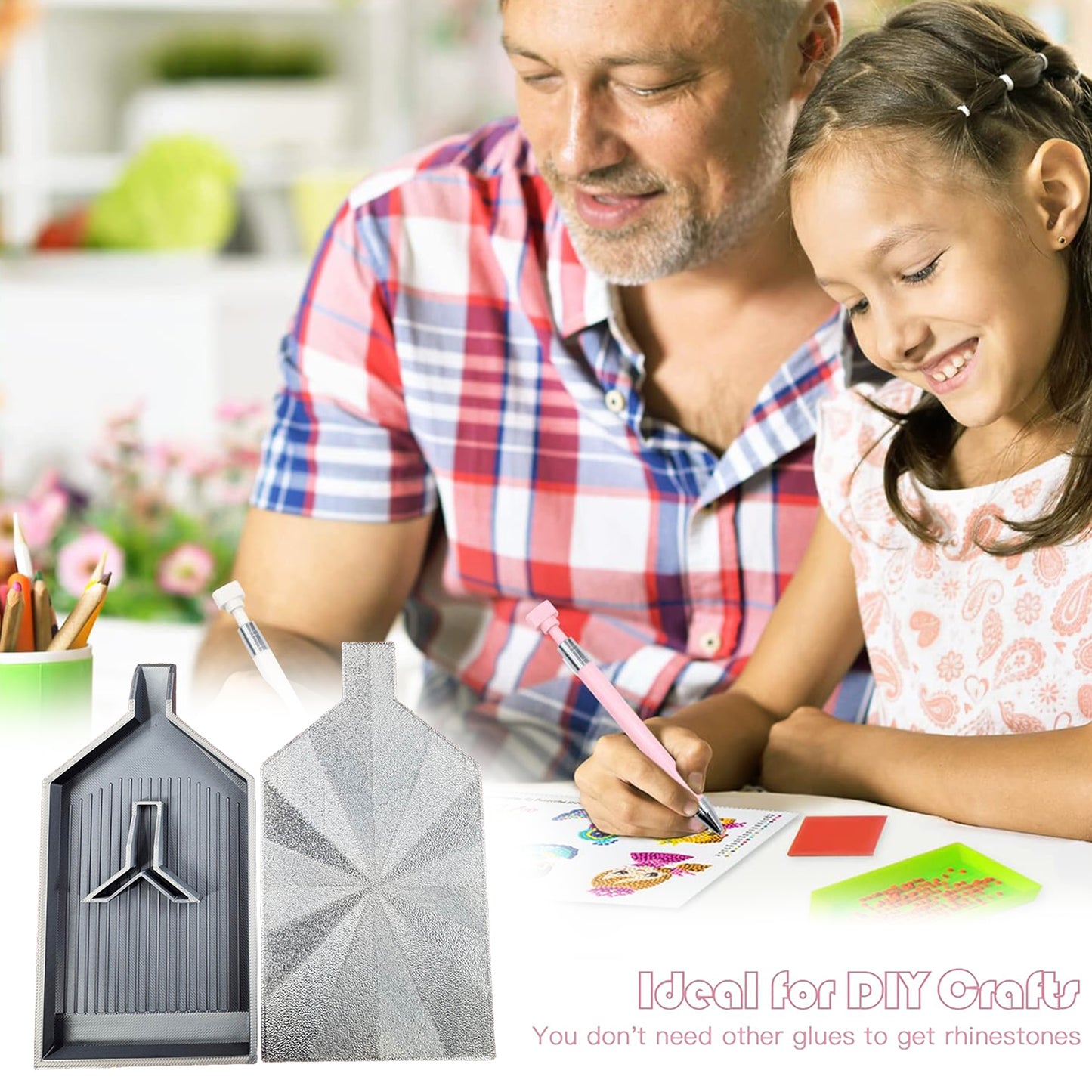 2pcs Diamond Painting Tray Y-Shaped Bead Storage Sorting Plate Tool (Silver)