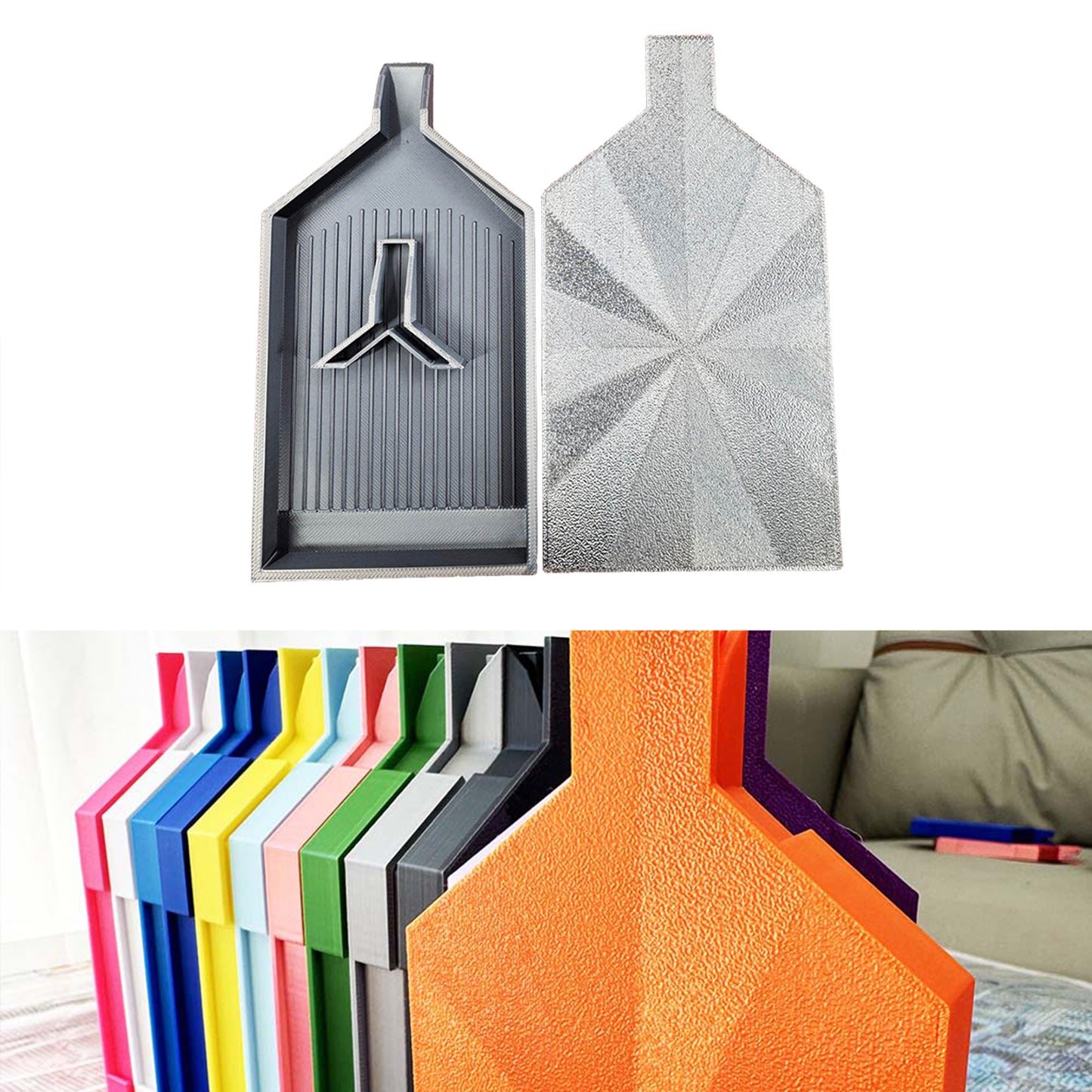 2pcs Diamond Painting Tray Y-Shaped Bead Storage Sorting Plate Tool (Silver)