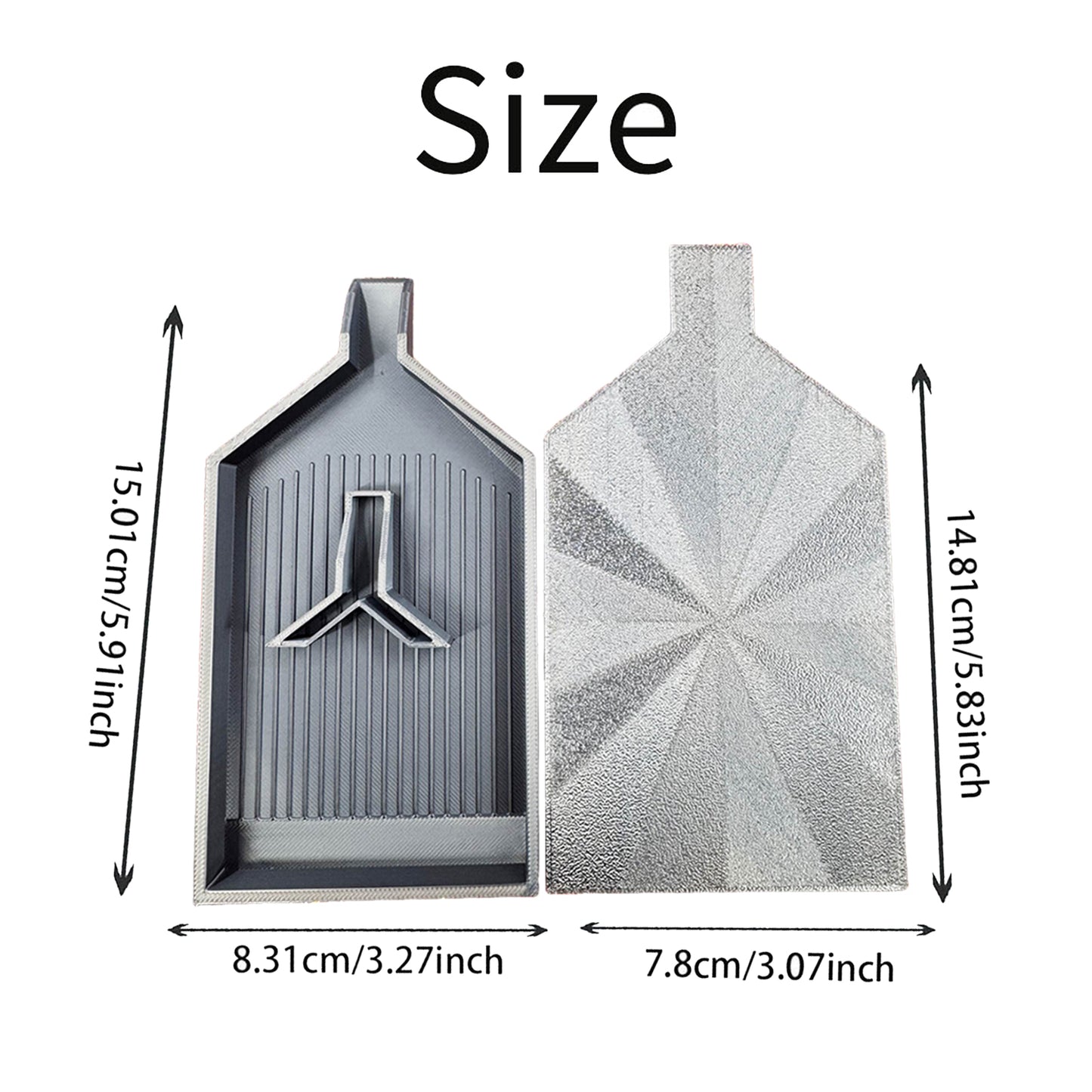 2pcs Diamond Painting Tray Y-Shaped Bead Storage Sorting Plate Tool (Silver)