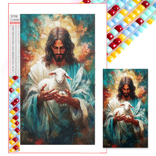 Faith-Jesus Sheep - Full Square Drill Diamond Painting 40*70CM