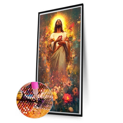 Faith-Luminous Jesus - Full Square Drill Diamond Painting 40*70CM