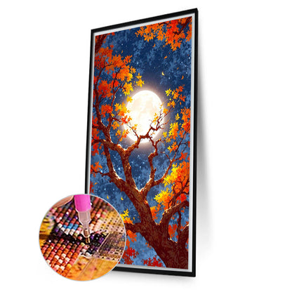 Maple Leaves Under The Autumn Moon - Full Square Drill Diamond Painting 40*70CM