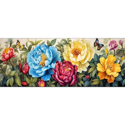 Peony Picture - 11CT Stamped Cross Stitch 160*70CM (Mona Lisa Brand)