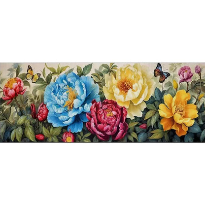 Peony Picture - 11CT Stamped Cross Stitch 160*70CM (Mona Lisa Brand)