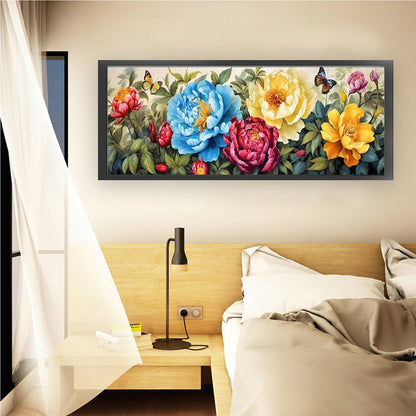 Peony Picture - 11CT Stamped Cross Stitch 160*70CM (Mona Lisa Brand)