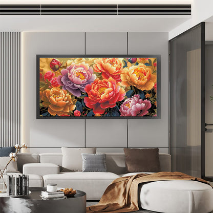 Flowering Prosperity: Large Format - 11CT Stamped Cross Stitch 200*93CM (Mona Lisa Brand)