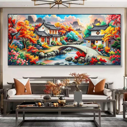 Shangri-La - 11CT Stamped Cross Stitch 195*75CM (Mona Lisa Brand)