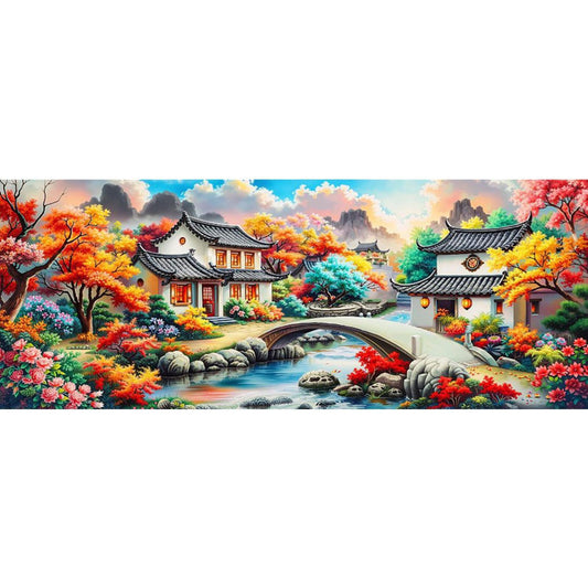 Shangri-La - 11CT Stamped Cross Stitch 195*75CM (Mona Lisa Brand)