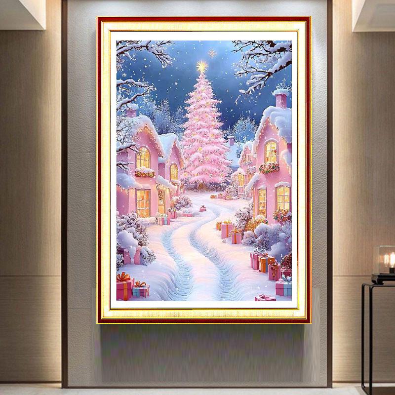 Beautiful Christmas Snow Scene - 11CT Stamped Cross Stitch 50*70CM (Mona Lisa Brand)