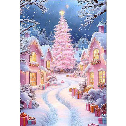 Beautiful Christmas Snow Scene - 11CT Stamped Cross Stitch 50*70CM (Mona Lisa Brand)
