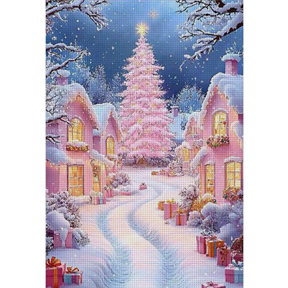 Beautiful Christmas Snow Scene - 11CT Stamped Cross Stitch 50*70CM (Mona Lisa Brand)