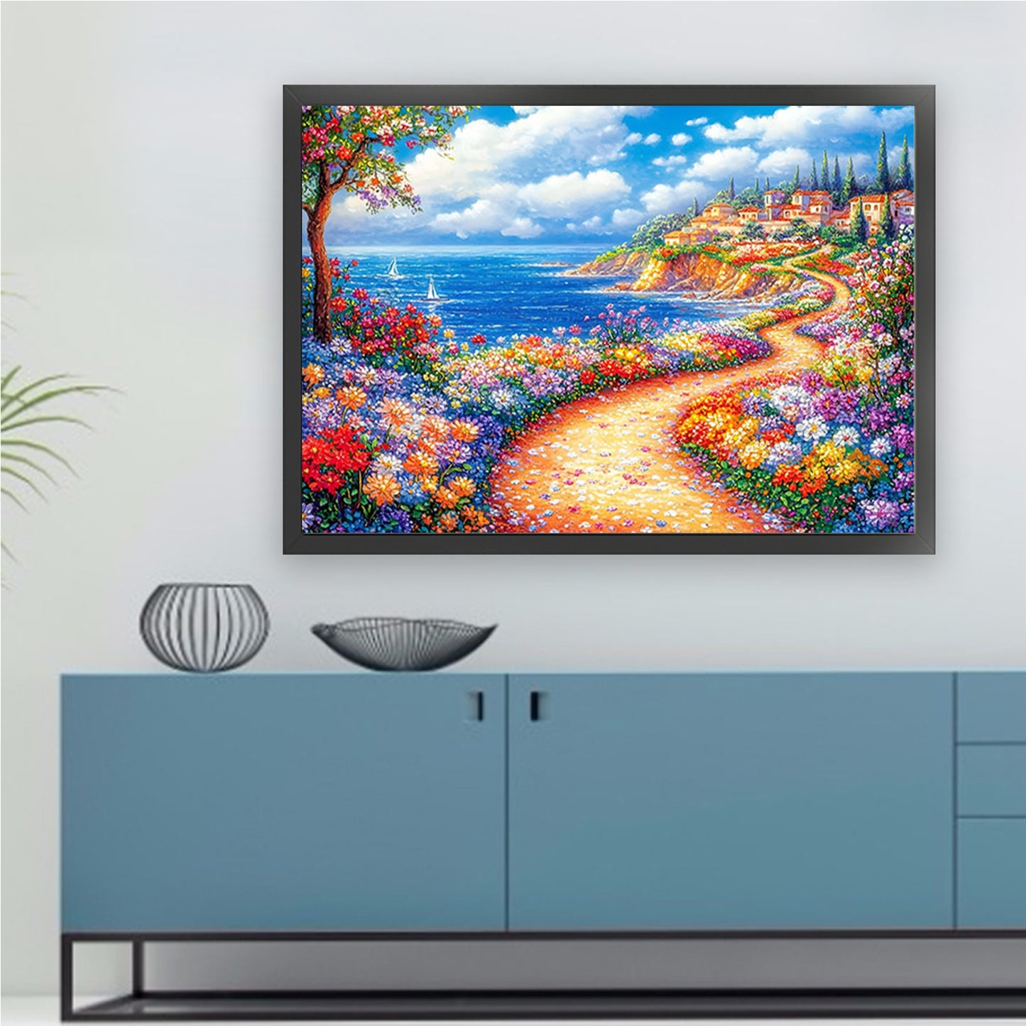 Coastal Town - 11CT Stamped Cross Stitch 85*65CM (Mona Lisa Brand)