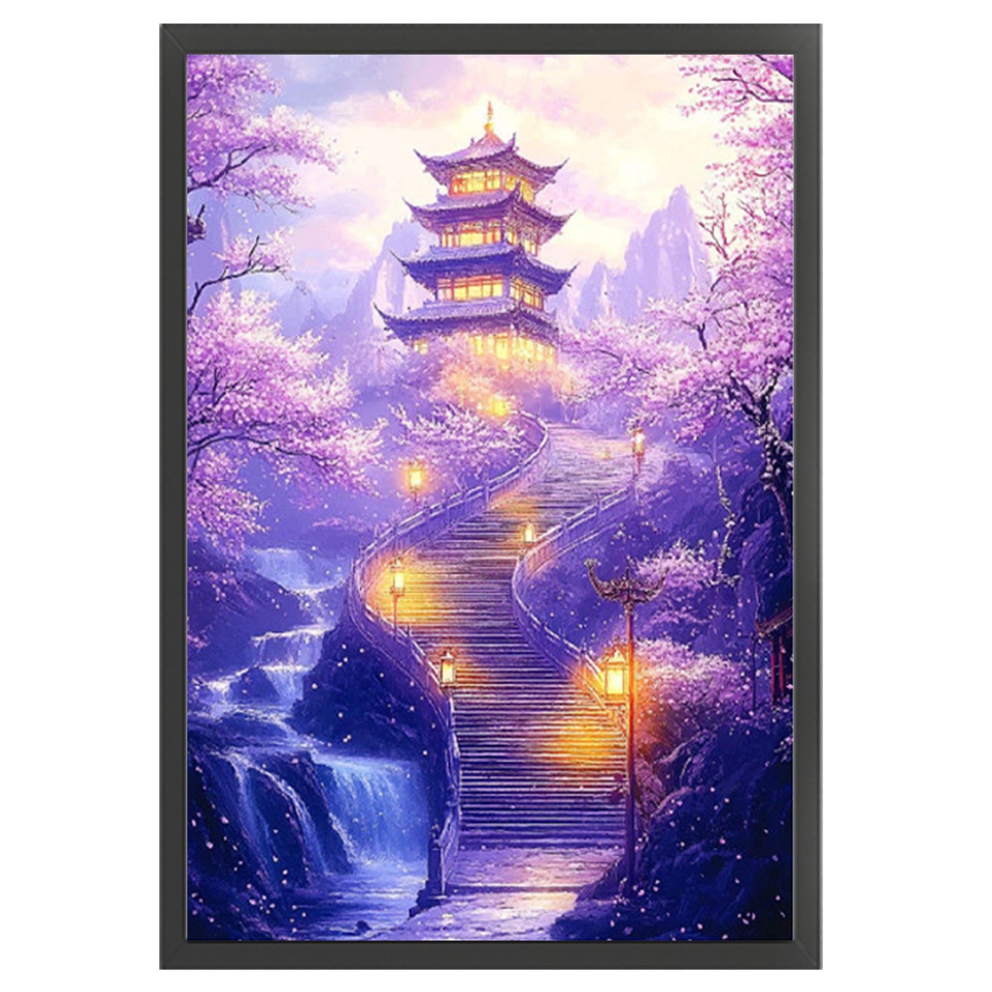 Purple Charm Peach Blossom Paradise - 11CT Stamped Cross Stitch 50*70CM (Mona Lisa Brand)