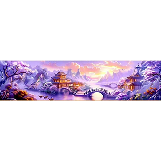 Purple Gold Fantasy - 11CT Stamped Cross Stitch 206*49CM (Mona Lisa Brand)