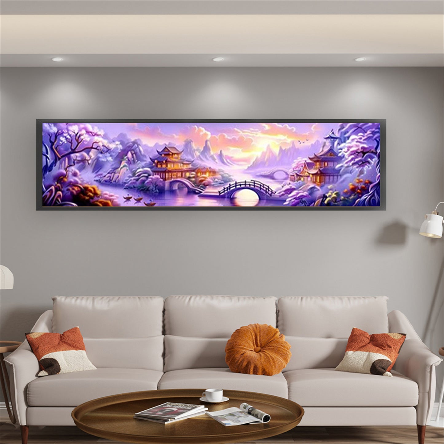 Purple Gold Fantasy - 11CT Stamped Cross Stitch 206*49CM (Mona Lisa Brand)