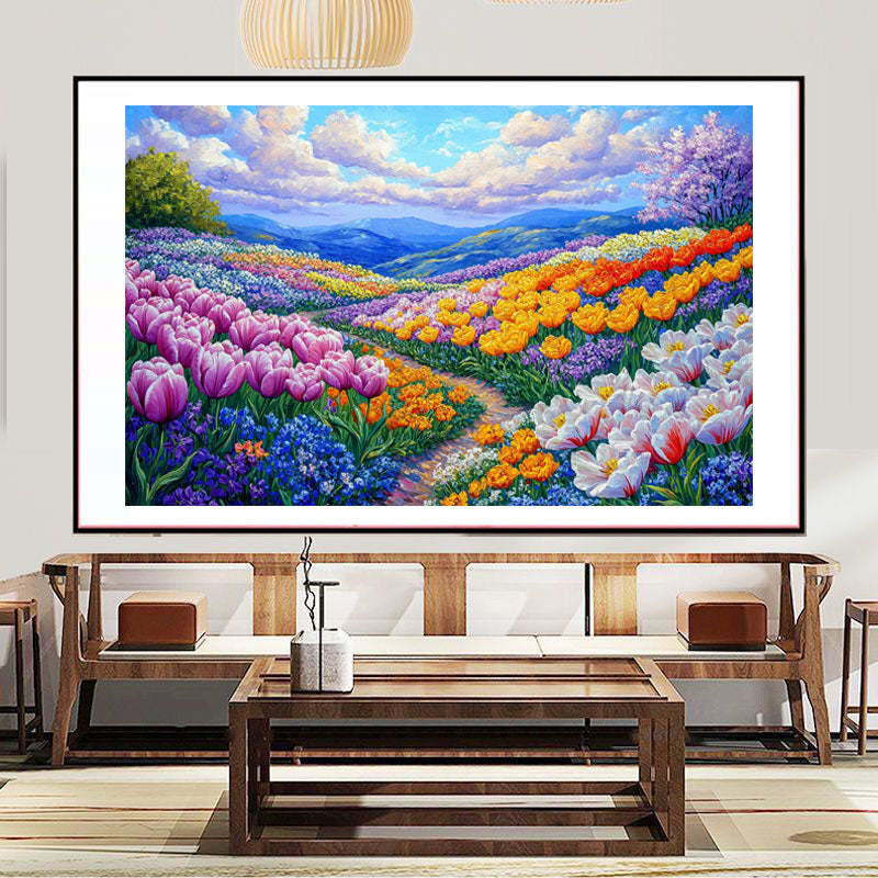 Tulip Sea - 11CT Stamped Cross Stitch 85*65CM(Mona Lisa Brand)