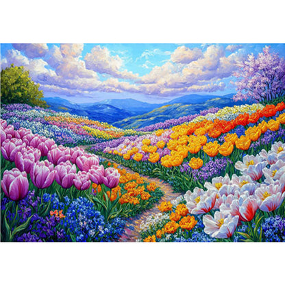 Tulip Sea - 11CT Stamped Cross Stitch 85*65CM(Mona Lisa Brand)