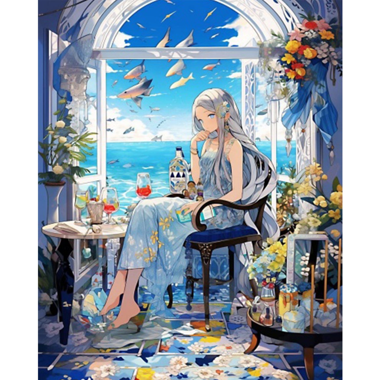 Seaside Girl - Full Square Drill Diamond Painting 40*50CM