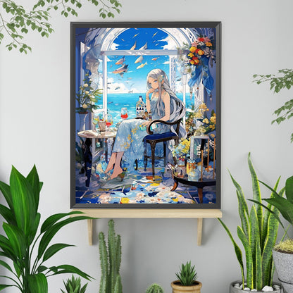 Seaside Girl - Full Square Drill Diamond Painting 40*50CM
