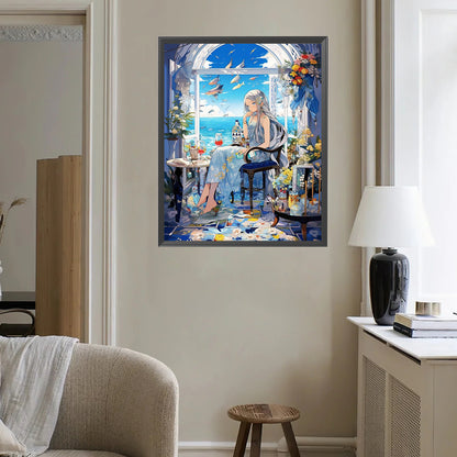 Seaside Girl - Full Square Drill Diamond Painting 40*50CM